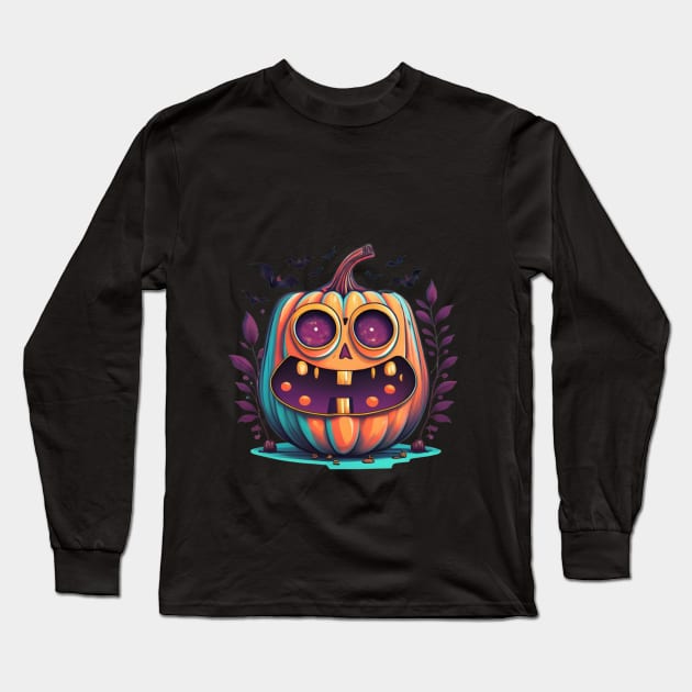 Vintage Halloween Pumpkin 2023. Halloween 2023 Long Sleeve T-Shirt by BukovskyART